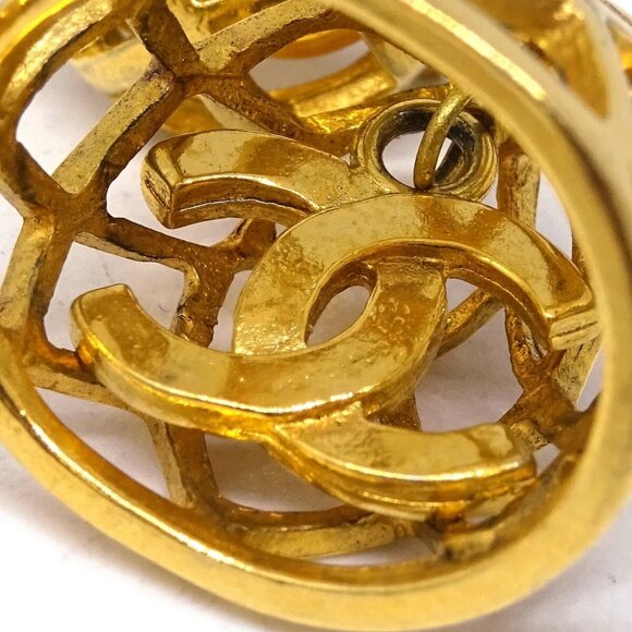 Chanel Dangle Earrings Gold Clip-On 143026 - Picture 2 of 4